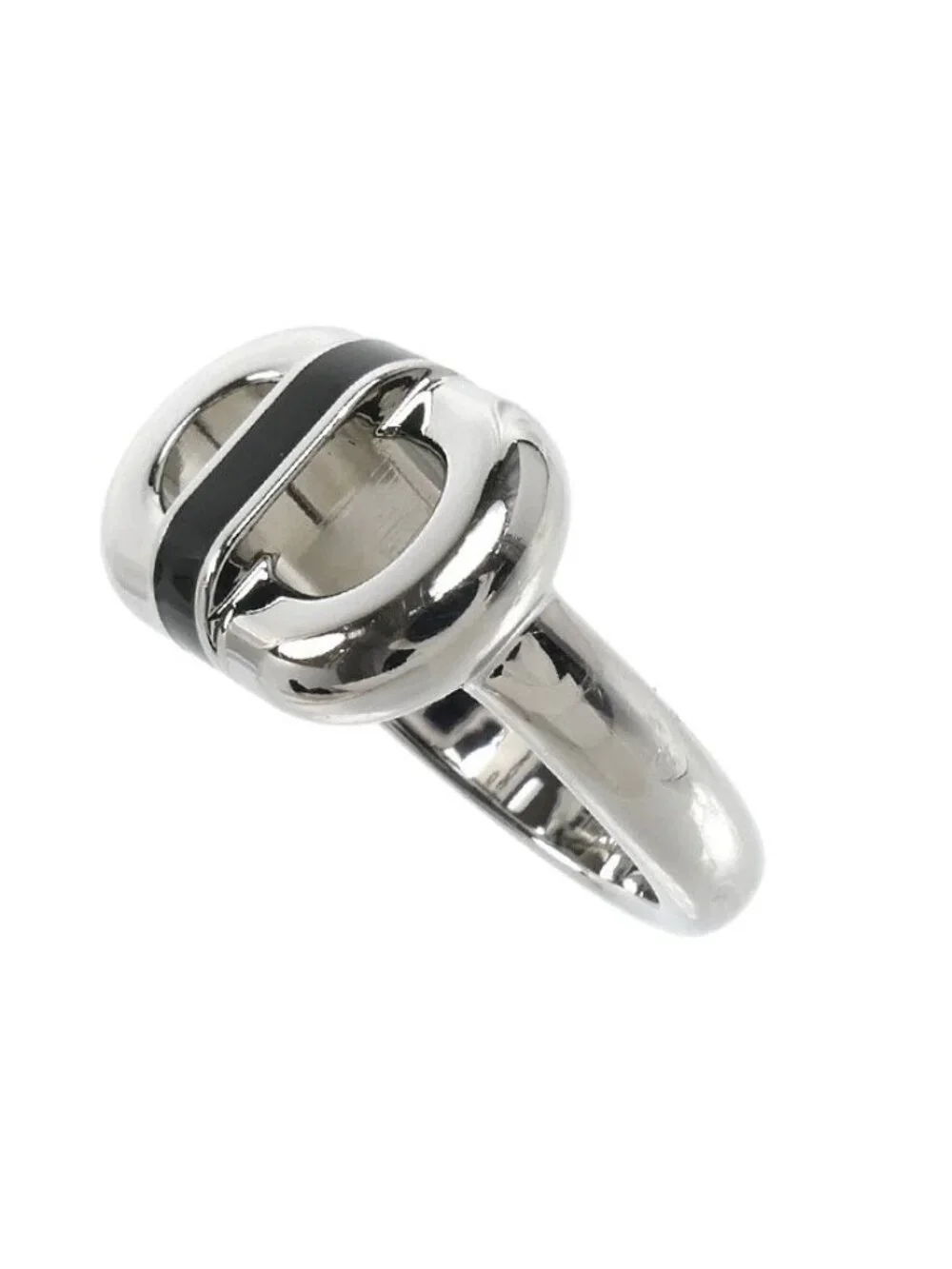 Hermes Stainless Steel Maillon Ring
